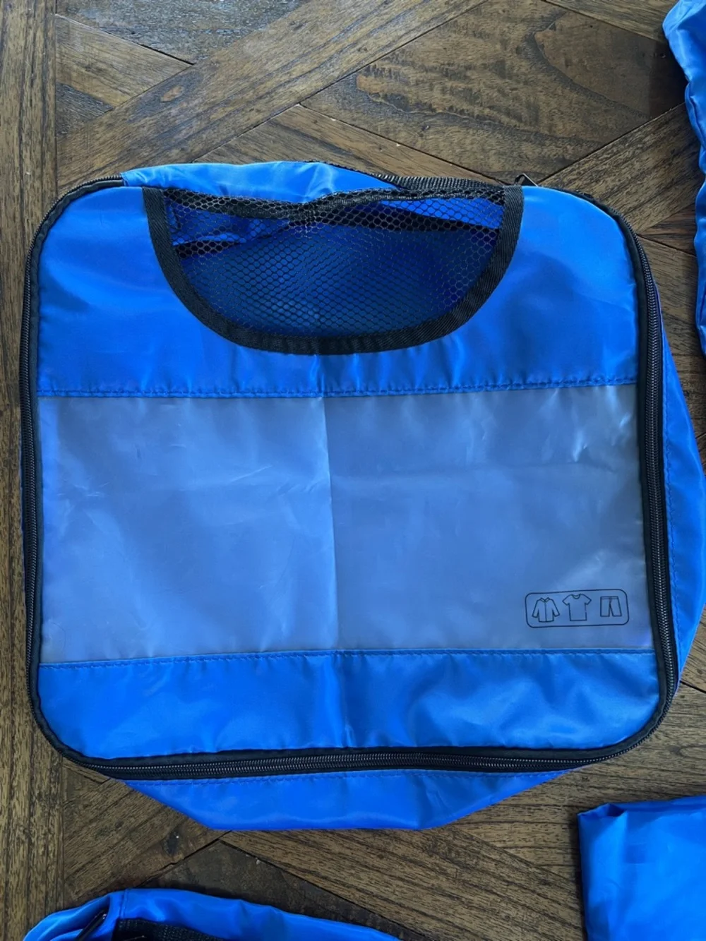 Blue Travel Packing Cube Set - 4 Pieces, Handles, Double Zippers, Like New